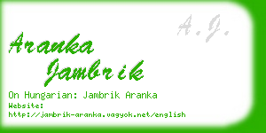 aranka jambrik business card